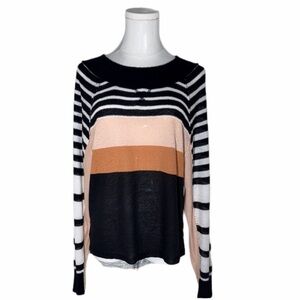 BlackTape Multicolor Striped Pullover Lightweight Sweater Size S